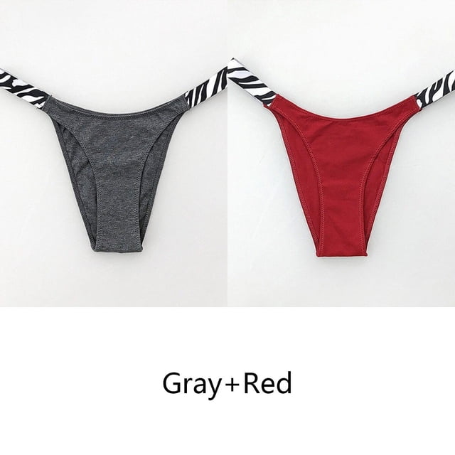 Puimentiua-Tanga Sexy de cintura baja para mujer, bragas de Bikini de leopardo, Tangas cómodas, íntimas, 2023, 2 uds./Set
