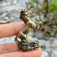 thumbnail image 2 of 2pcs Brass exquisite horse stepping on auspicious clouds copper carving ornaments,interesting animal table decoration copper carving crafts, 2 of 9