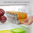 thumbnail image 4 of Crystalia 2 Pcs Clear Refrigerator Organizer Storage Bins, Plastic Stackable Fridge and Freezer Organization Drawers, Small Food, Can, Drink, Vertical Clear Plastic Organizer for Countertop-Cabinet, 4 of 7