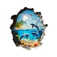 thumbnail image 2 of Wall Sticker 3D Ocean Dolphin Wall Decal, Underwater World Bathroom Decor, Removable Self-Adhesive Wall Art For Bedroom Living Room Home Office Decoration, 2 of 5