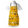 thumbnail image 3 of Emoji Apron Smiley Surprised Sad Hot Happy Sarcastic Angry Mood Faces Expression Plain Backdrop Print, Unisex Kitchen Bib Apron with Adjustable Neck for Cooking Baking Gardening, Yellow, by Ambesonne, 3 of 3