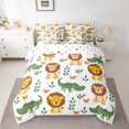 thumbnail image 2 of Castle Fairy Kawaii Lion Crocodile Bedding Comforter Set,Cartoon Wildlife Full Bedding Set, 2 of 8
