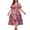 A-Pink, variant on Jinhomg Womens Boho Floral Dress Elegant Wrap V Neck Aline Dresses Plus Size Casual Short Sleeve Maxi Dress Flowy Swing Vacation Beach Dresses Pink L