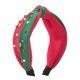 thumbnail image 2 of SUSUchens Diadema festiva navideña de ala ancha con cuentas en color de contraste anudada elegante diadema roja y verde estilo G, 2 of 8