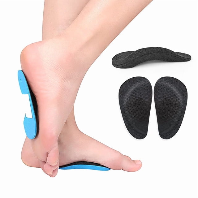 EVA Flat Arch Support Half Insoles 2Pairs Shock Absorbing Shoe Insert Foot Pain Relief Posture Improvement for Sports