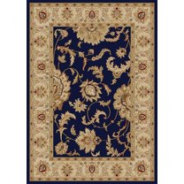 Radici Usa Como Area Rug 1621 Navy Blue Italian Bordered 5' 5" x 7' 7" Rectangle