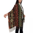 thumbnail image 3 of Geometric Ornament Ceramics Wallpaper Textile Web Cards Women's Pashmina Shawl Wraps Fringe Scarf Long Large Scarf, 3 of 7