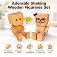 thumbnail image 2 of Shaking Feet Wooden Doll with 12pcs Magnetic Expressions,Shaking Wooden Man Figurine for Car Dashboard,Funny Cars Ornaments with Spring Legs,Wood Desktop Decor, 2 of 7