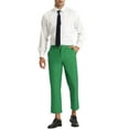 thumbnail image 2 of INSPIRE CHIC Men's Pants Solid Color Ankle Length Flat Front Trousers 30 Green, 2 of 7