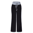 thumbnail image 5 of SOMER Lounge Pants for Women Casual Wide Leg with Contrast Waistband Drawstring Comfy Stretch Pajama Bottoms, 5 of 6