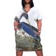 thumbnail image 1 of Vestido de noche con bolsillos para mujer traje holgado de tres colores de heron-john James Audubon ropa de Ceremonia de verano, 1 of 6