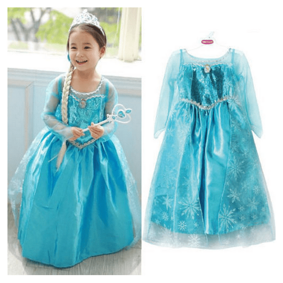 Fashion Girls Princess Cosplay Costume Kids Party Dress Dresses 3-8Y Best Hot