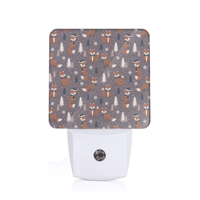 Balery Snowflake Fox Luz Nocturna LED con Sensor Automático, Enchufe con Sensor Crepuscular, Luz Suave de 0.5W para Dormitorio, Pasillo, Baño-UK