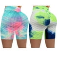 thumbnail image 6 of TIHLMK Womens Yoga Pants Short Fashion Women Five Cents Tie Tight High Waist Elasticity Sports Bubble Yoga Pants 2PC Gift for Women, 6 of 9