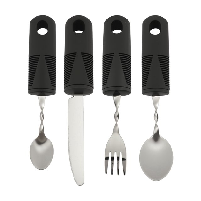 4 Piezas de Cubiertos Flexibles, Utensilios para Discapacitados, Pesados Adultos, Vajilla Adaptables Adultos Mayores