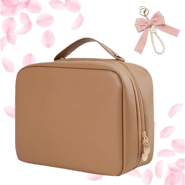 Neceser de cosméticos con múltiples compartimentos, Neceser con múltiples compartimentos, Bolsa Consulbefor, Bolsa de maquillaje portátil de cuero Pu, Bolsas de cosméticos de viaje grandes para mujere