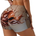 thumbnail image 1 of Balery Coffee Beans Chocolate Splash Pantalones cortos de entrenamiento estampados para mujer, sin costuras, ajustados, para gimnasio, yoga, correr, deportes, ejercicio activo, fitness.-Large, 1 of 8