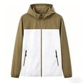 thumbnail image 5 of Men's UPF 50+ Sun Protection Hoodie Jacket Long Sleeve Zip Lightweight Windbreaker Quick Dry Athletic Outdoor Shirts with Pockets Khaki 3XL, 5 of 6