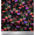 thumbnail image 3 of Soimoi Poly Georgette Fabric Leaves & Rose Floral Print Fabric by Yard 52 Inch Wide, 3 of 3