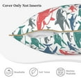 thumbnail image 5 of Kll Colorful Shark Decorative Throw Pillow Covers Velvet Soft For Couch Sofa Bedroom Living Room Outdoor -18"X18", 5 of 8