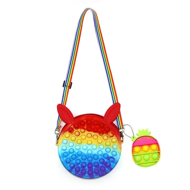 Bolso De Hombro Con Burbujas De Dibujos Animados, Bandolera De Silicona Con Llavero, Juguete Sensorial Para Aliviar El Estrés, Juguete Para Niños Y Adultos Speravity AP006799-01