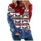 thumbnail image 1 of Sudaderas de cuello redondo de Navidad de manga larga para mujer, suéter holgado informal, blusa con estampado de Papá Noel y gato bonito Fridja FKASFK228, 1 of 6