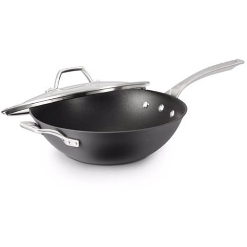 Calphalon Signature HardAnodized Nonstick 12Inch Flat Bottom Wok with