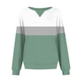 thumbnail image 5 of Womens Color Block Plus Size Sweatshirts Casual Loose Fitting Crew Neck Long Sleeve Tops Fall Trendy Pullover Hoodies, 5 of 5