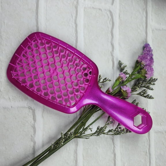 Ausbond Vented Hair Brush Detangling Brush for Pain,Lightweight Handle, Free Brushing on All Wet or Dry Hair Types — Durable DuoFlex Anti-Static Bristles （Pink）