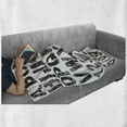 thumbnail image 6 of Letters Soft Flannel Fleece Throw Blanket, Alphabet Concept Grunge Stencil Letters and Numbers Distressed Scratched Look, Cozy Plush for Indoor and Outdoor Use, 60" x 80", Black White, by Ambesonne, 6 of 6