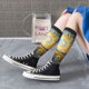 thumbnail image 5 of Fotbe Starry Sky Moon Sunflower Calcetas Divertidas Estampadas para Hombre y Mujer, Calcetas de Algodón hasta la Rodilla para Caminar, Correr, Enfermería y Embarazo, 5 of 6