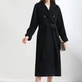 thumbnail image 4 of Gabardina de mujer, abrigo largo cruzado, chaqueta cortavientos, cárdigan, abrigo de invierno, solapas lisas, abrigo de mujer, abrigo de transición cortavientos con bolsillos y botones (2XL), 4 of 6
