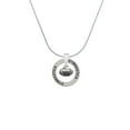 thumbnail image 2 of Delight Jewelry Silvertone Mini Football with AB Crystal Gymnastics Ring Charm Necklace, 18", 2 of 4