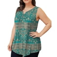 thumbnail image 2 of gakvbuo Plus Size Summer Tops For Women Tops Dressy Casual Tunic Tops To Wear With Leggings Plus Size Womens Tank Summer Printed Sleeveless Flared Trendy Casual Blouse Button Tunic Shirt Tops, 2 of 5