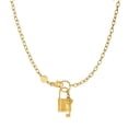 thumbnail image 1 of 14k Yellow Gold Lock And Key Chain Necklace,18", 1 of 2