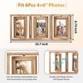 thumbnail image 3 of Sfugno 4x6 Picture Frame,Tabletop Rustic Wood Hinged Folding Triple Picture Frames Collage, Double-Sided Display Rotatable High Definition Glass Photo Frame,Brown, 3 of 8