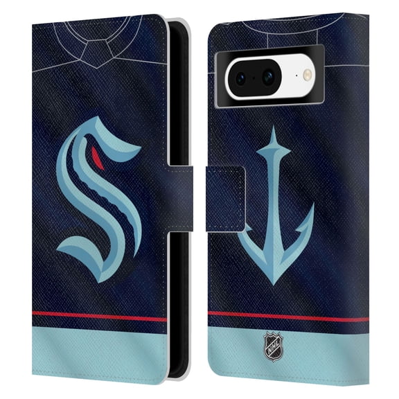 Head Case Designs Officially Licensed NHL Seattle Kraken Jersey Leather Book Wallet Case Cover Compatible with Google Pixel 8