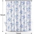 thumbnail image 7 of Blue and White Floral Shower Curtain Aesthetic, Plant Spring Dusty Blue Flower Decorative Shower Curtains for Bathroom 72" W x 72" L, 7 of 7