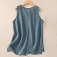 thumbnail image 5 of Womens Cotton Linen Tank Tops V Neck Casual Cami Sleeveless Blouses Basic Shirt Summer Clothes Fashion Outfits, 5 of 7