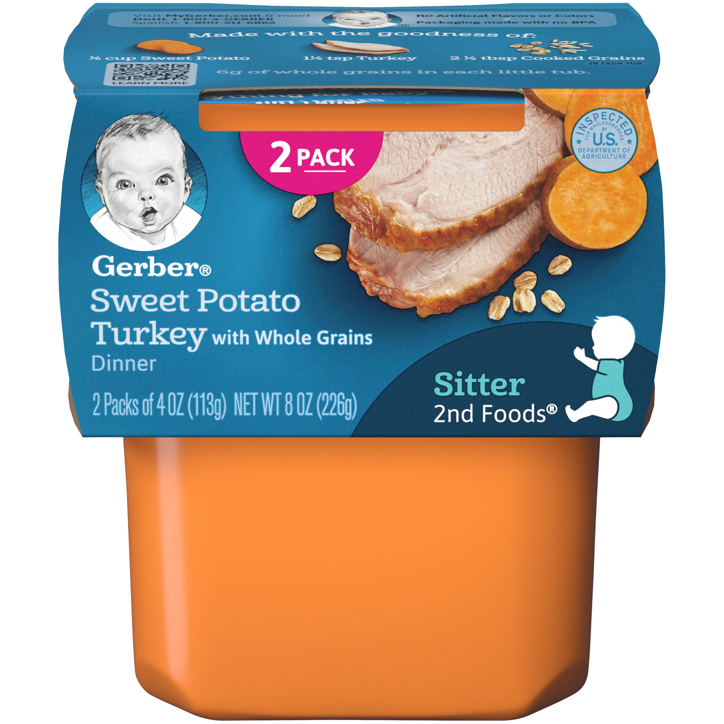 Gerber 2nd Foods Sweet Potato Turkey with Whole Grains Dinner Baby Food
