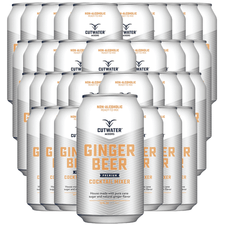 Cutwater Non-Alcoholic Ginger Beer 36 Pack - 12oz Cans - 110 Calories Fat-Free - Soda Mixer for Moscow Mule, Dark n Stormy