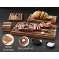 thumbnail image 6 of Fibogollo Acacia Wood Cutting Boards for Kitchen(Set of 3),Wooden Chopping Boards Set with Juice Groove,Chopping Board with Holder,Butcher Block for Meat,Vegetables,Fruit, 6 of 6