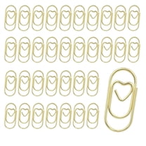 Small Paper Clips, 200 Pieces Gold Metal Paper Clips Mini Cute Love Heart Paperclips Clamps for Office Document Organizing