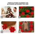 thumbnail image 5 of FOMIYES Red Glitter Christmas Poinsettia Flowers PVC Decor for Trees, 5 of 8