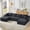 Dark Grey, variant on Vanress 125 Inch Modular Cloud Couch Sectional Sofa for Living Room, Modern Corduroy Boneless Couch, Upholstered Deep Seat U Shape Sofas Couches, No Assembly Required, Black