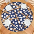 thumbnail image 2 of Baseball Bats and Balls Pattern Round Fitted Tablecloth with Elastic Edge,Dining Table Cover Waterproof,Outdoor Round Tablecloth for Camping,Dining,Indoor and Outdoor, 2 of 7