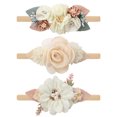 thumbnail image 1 of 3 piezas de diademas de nailon para niña, banda elástica para el pelo con flores, lazos, accesorios para el cabello para recién nacido, niño pequeño   JM, 1 of 5