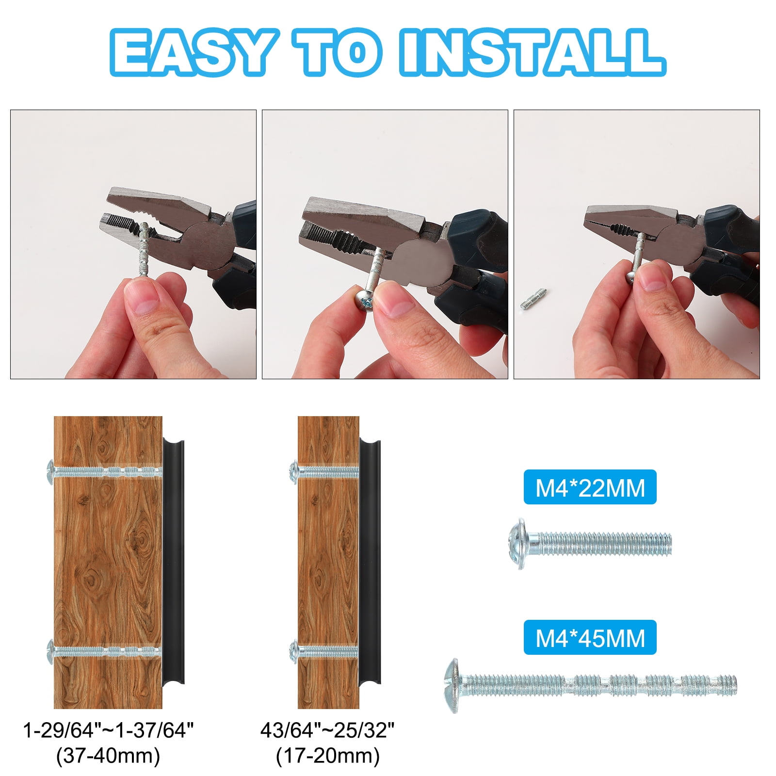 Uxcell Kitchen Cabinet Handles Hole Center Brushed Cabinet Pulls Kitchen Drawer Hardware for Cupboard Drawer Pulls Black 6.3 Inch (160mm)