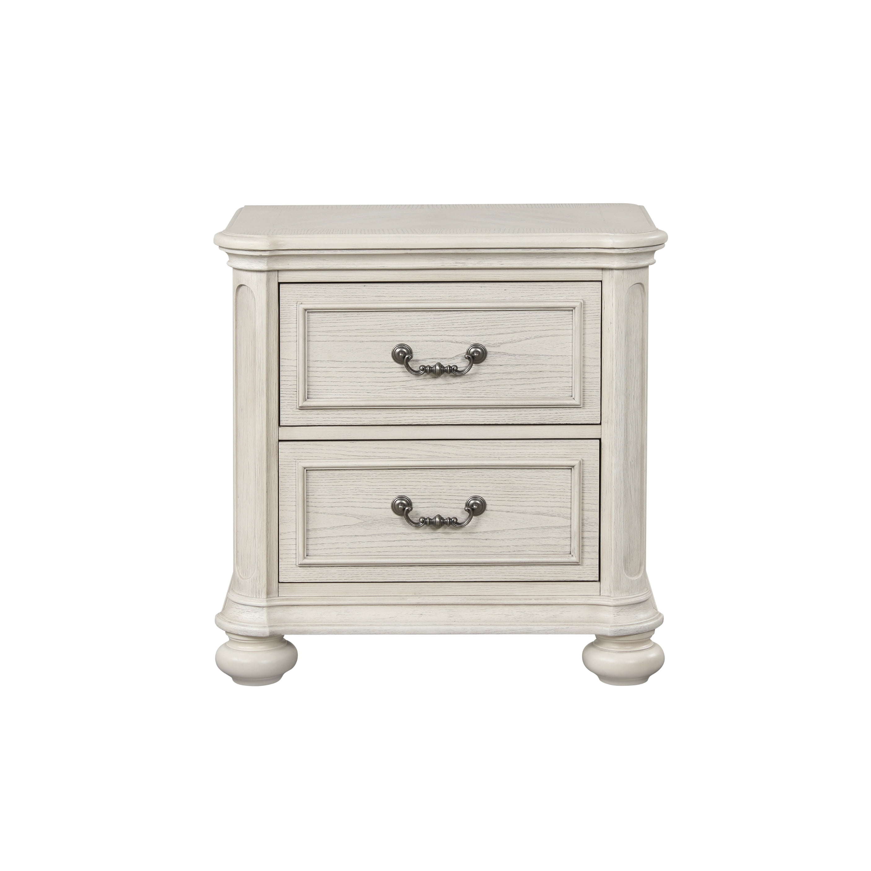 Roundhill Furniture Nelson 2-Drawer Bedroom Nightstand, Antique White