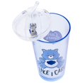 thumbnail image 4 of Silver Buffalo Care Bears Grumpy Bear Like I Care Vaso De Pinta Con Tapa Y Pajita De Cristal, 16 Onzas, 4 of 5